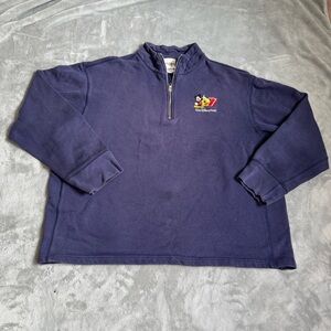 Disney Blue Zip Up 2007 Sweater, size Large